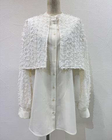 CYAN TOKYOご予約<br> フリンジジャカードコンビシャツ