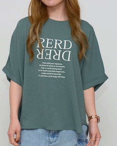 Praia<br> フハク梨地・反転ロゴTシャツ