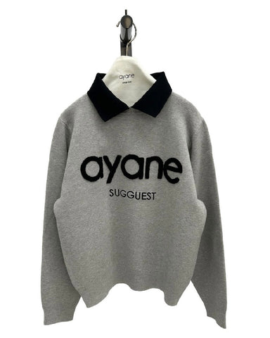 ayane予約<br>ステンカラーロゴニット