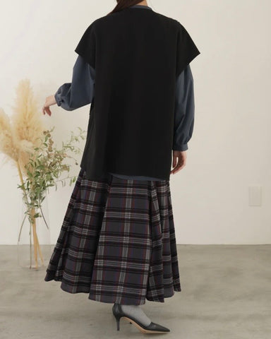 mink chair<br> モールチェックウエストリブスカート