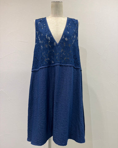 CYAN TOKYOご予約<br> サイドスリットレースコンビチュニック