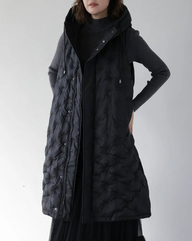 Herencia<br> Padded Hooded Cocoon Vest Coat