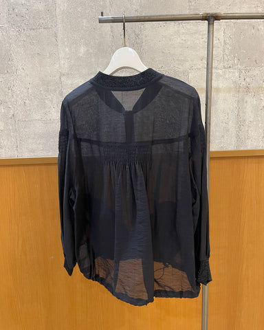 BLUE F RONCE<br>リネン混シアーZIP