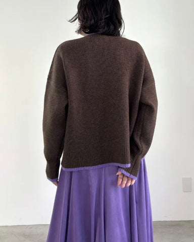 mink chair<br> バイカラーライン畦編みニット