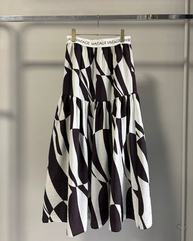 Margaux Vintage <br>ロゴウエストジオメトリックスカート
