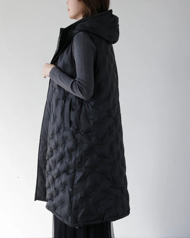 Herencia<br> Padded Hooded Cocoon Vest Coat