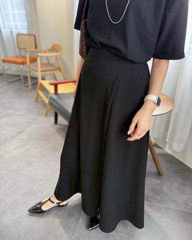cafune<br>マットストレッチジョーゼットタッグスカート