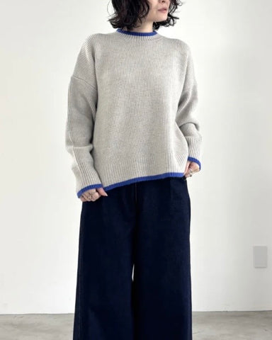 mink chair<br> バイカラーライン畦編みニット