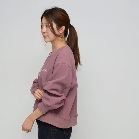 11月20日ライブ Praia<br>梨地裏起毛ハーフジップロゴトップス