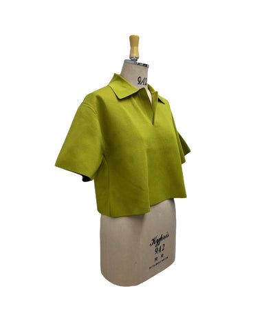 ayane予約<br>スキッパー半袖ニット