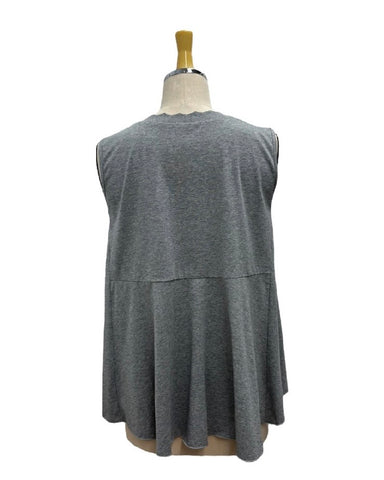 ayane予約<br> 襟ぐりニットフレアタンクトップ