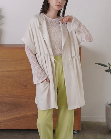 mink chair<br>ノーカラーツイルジレ