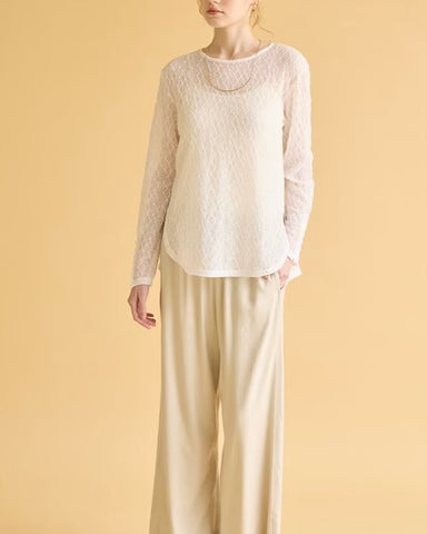 SUGAR ROSE<br> シアー袖ボタントップス