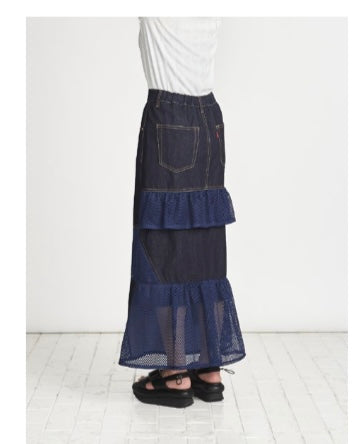 USU予約<br> カツラギ＆デニム スカート