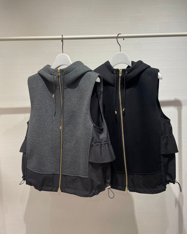 mink chair<br>異素材ドッキングフードベスト