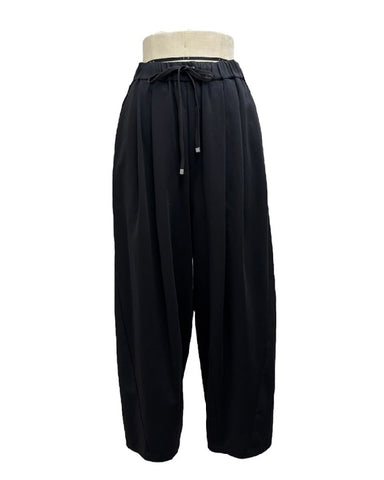 ayane予約<br> ポンチ素材バレルレッグパンツ