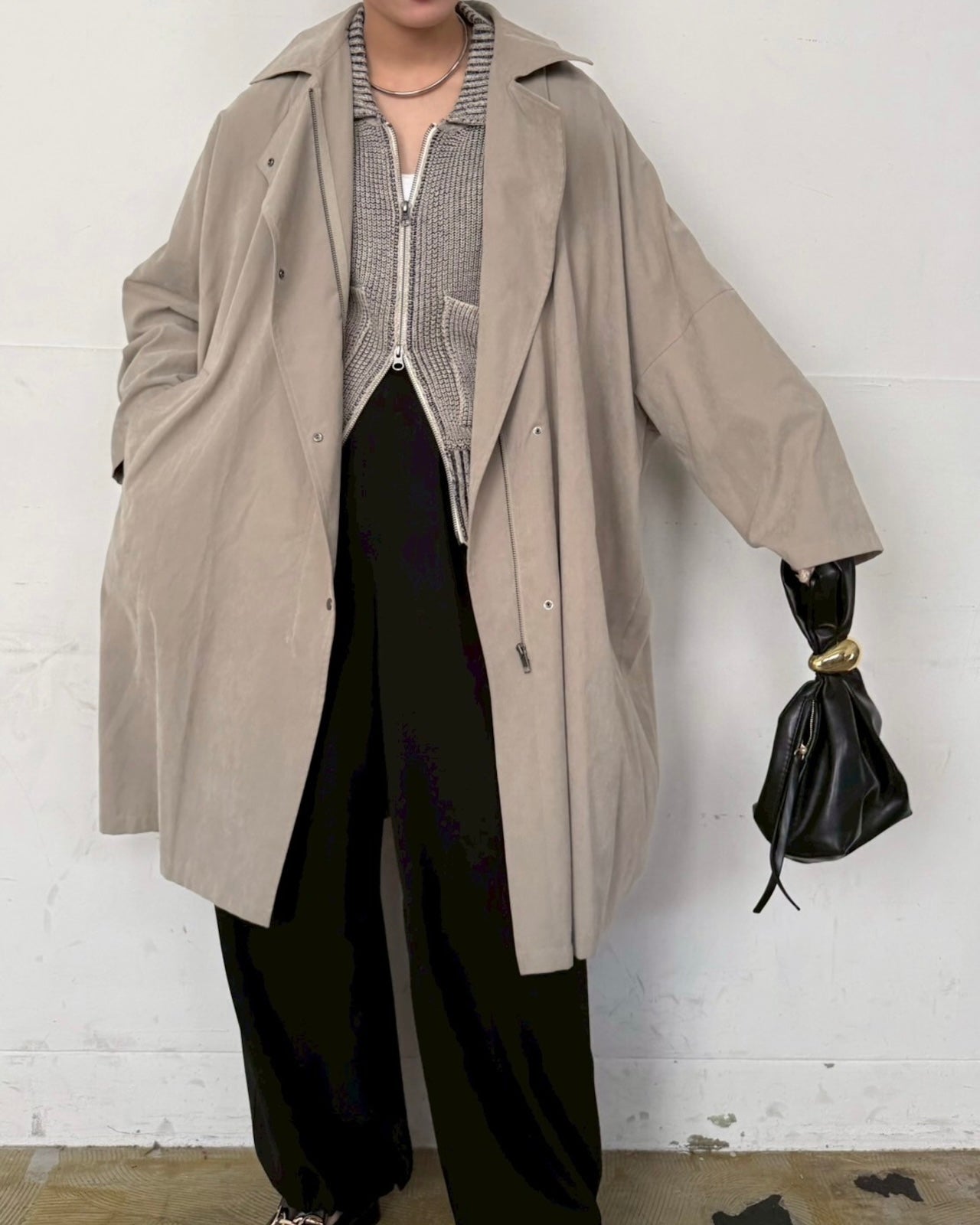 cafune<br> peach poncho coat