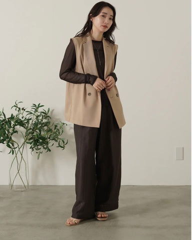 mink chair<br> ツイルダブルブレストジレ