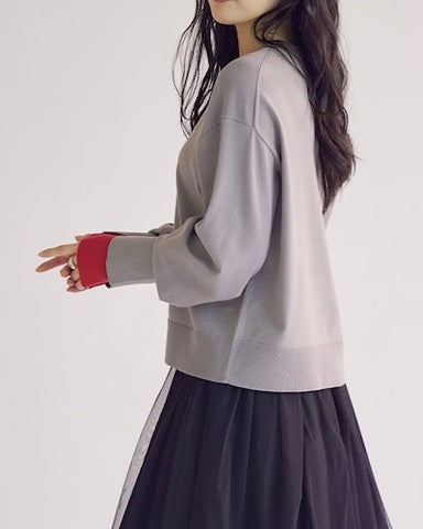 11月16日ライブ SUGAR ROSE<br>袖口カラー配色ニットTOPS