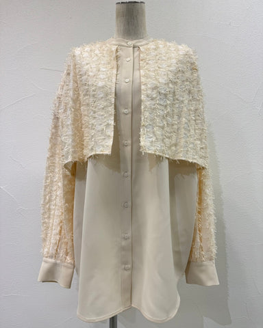 CYAN TOKYOご予約<br> フリンジジャカードコンビシャツ