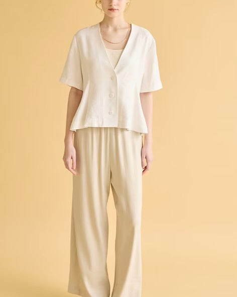 SUGAR ROSE<br>ノーカラーフレアジャケット