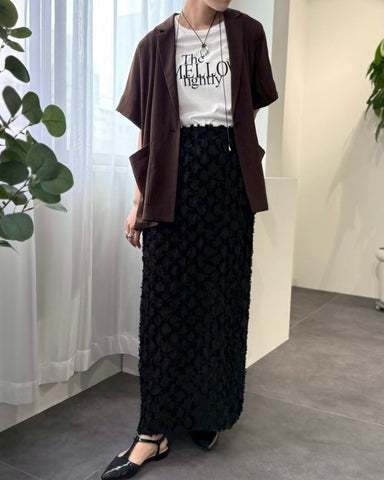 7月17日ライブcafune<br>fringe jacquard tight skirt
