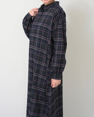 Herencia<br> Tartan Back Ribbon Shirt Dress