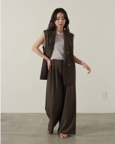 mink chair<br> ツイルダブルブレストジレ