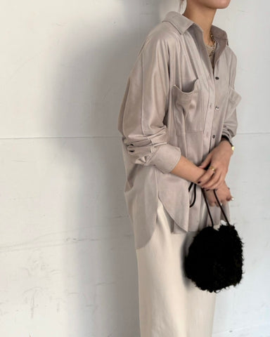 cafune<br>suede over shirt