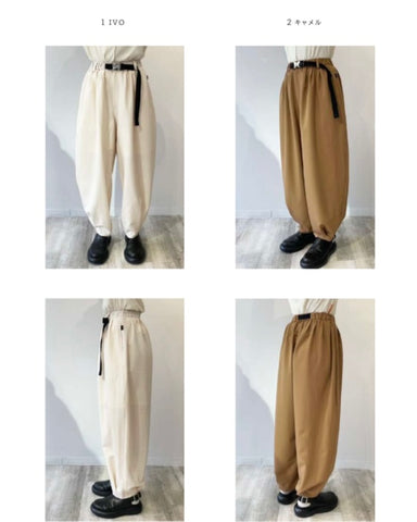 ST-1%予約<br>裾しぼりシルエットパンツ
