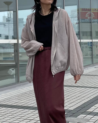 4月3日 cafune<br>リネンライクZIPフーディ