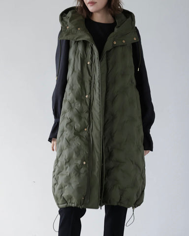 Herencia<br> Padded Hooded Cocoon Vest Coat