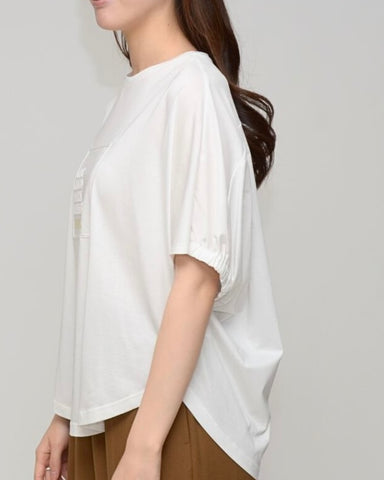 Praia<br> シルケット綿・ボックスロゴTシャツ