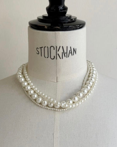 anana<br>マグネット3連パールネックレス