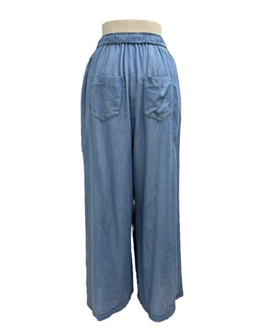 ayane予約<br> シアーデニムタックワイドパンツ