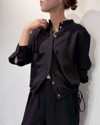 cafune<br>裾ドロストリボンシャツ