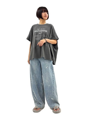 ayane<br>ポンチョ型ロゴTシャツ