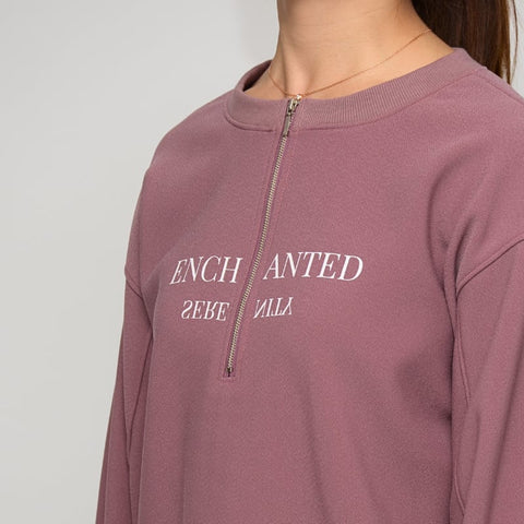 11月20日ライブ Praia<br>梨地裏起毛ハーフジップロゴトップス