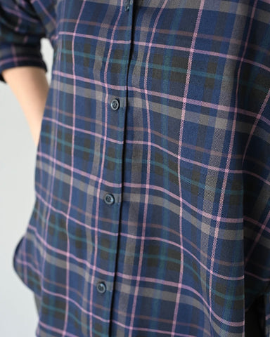 Herencia<br> Tartan Back Ribbon Shirt Blouse