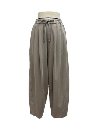 ayane予約<br> ポンチ素材バレルレッグパンツ