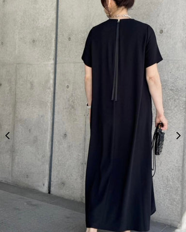 anana<br> 速乾シンプルAライン半袖マキシワンピース