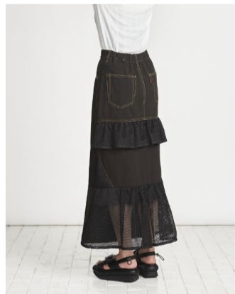 USU予約<br> カツラギ＆デニム スカート