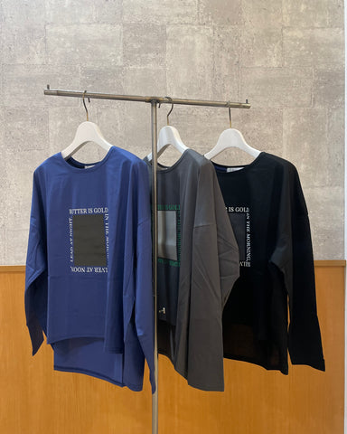 Praia<br> シルケット合皮ボックスロングTシャツ