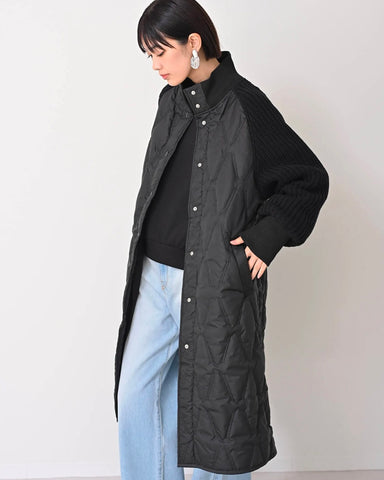 Herencia<br> High neck quilted knit coat