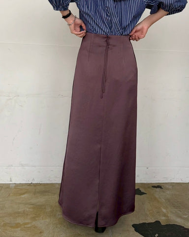 cafune<br> side piping satin skirt