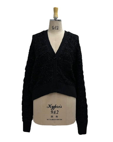 ayane予約<br> リボンヤーンボーダーニットカーディガン