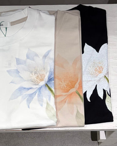 Praia<br>月下美人プリントTシャツ