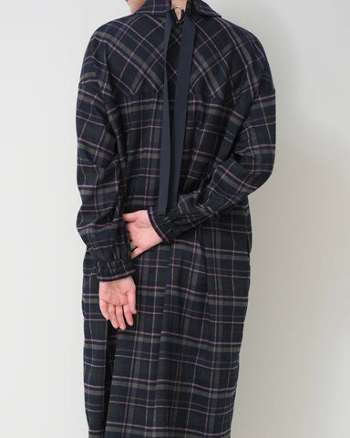 Herencia<br> Tartan Back Ribbon Shirt Dress
