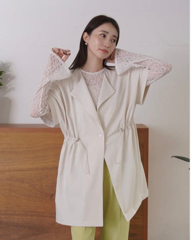 mink chair<br>ノーカラーツイルジレ