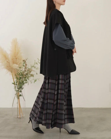 mink chair<br> モールチェックウエストリブスカート